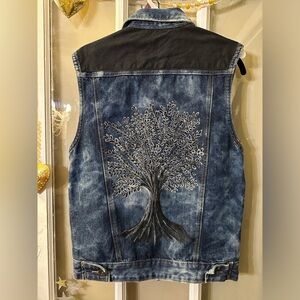 Original hand painting on an Agile Denim Vest